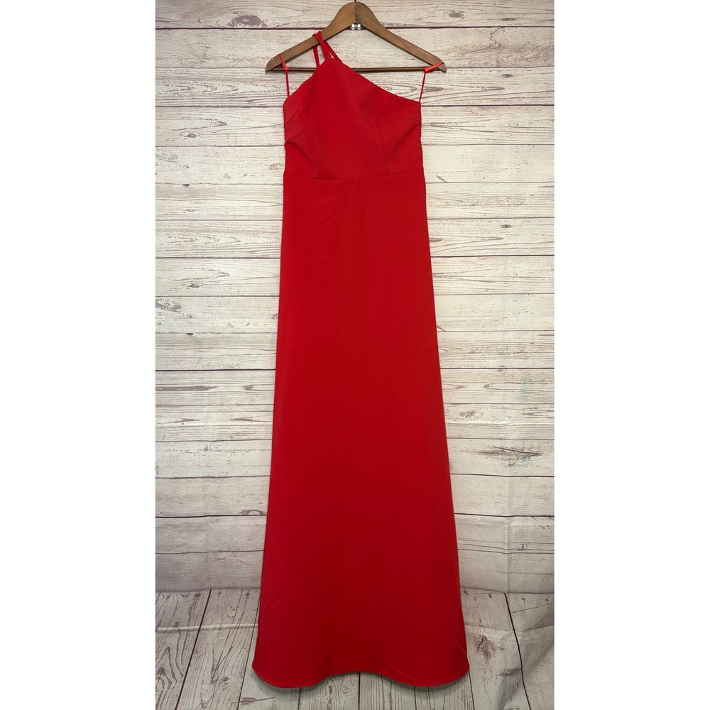 Lulus Red One Shoulder Maxi Dress Asymmetrical Formal Gown Medium